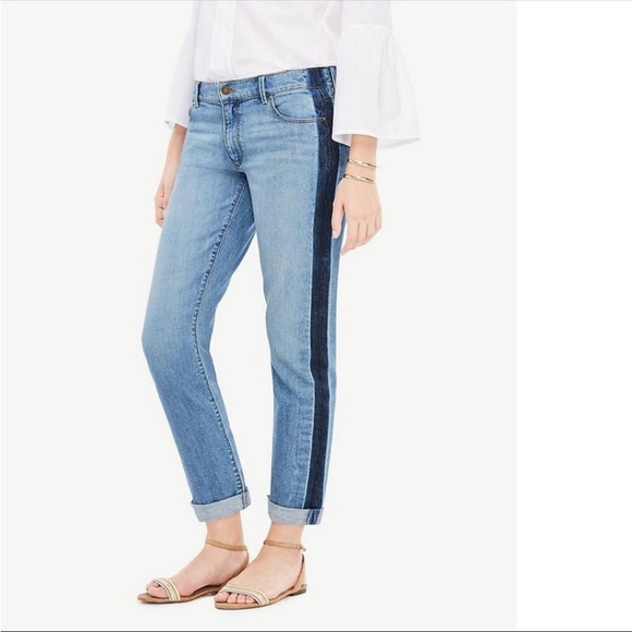 Ann Taylor Denim - Ann Taylor The Girlfriend Low Rise rolled up Jeans